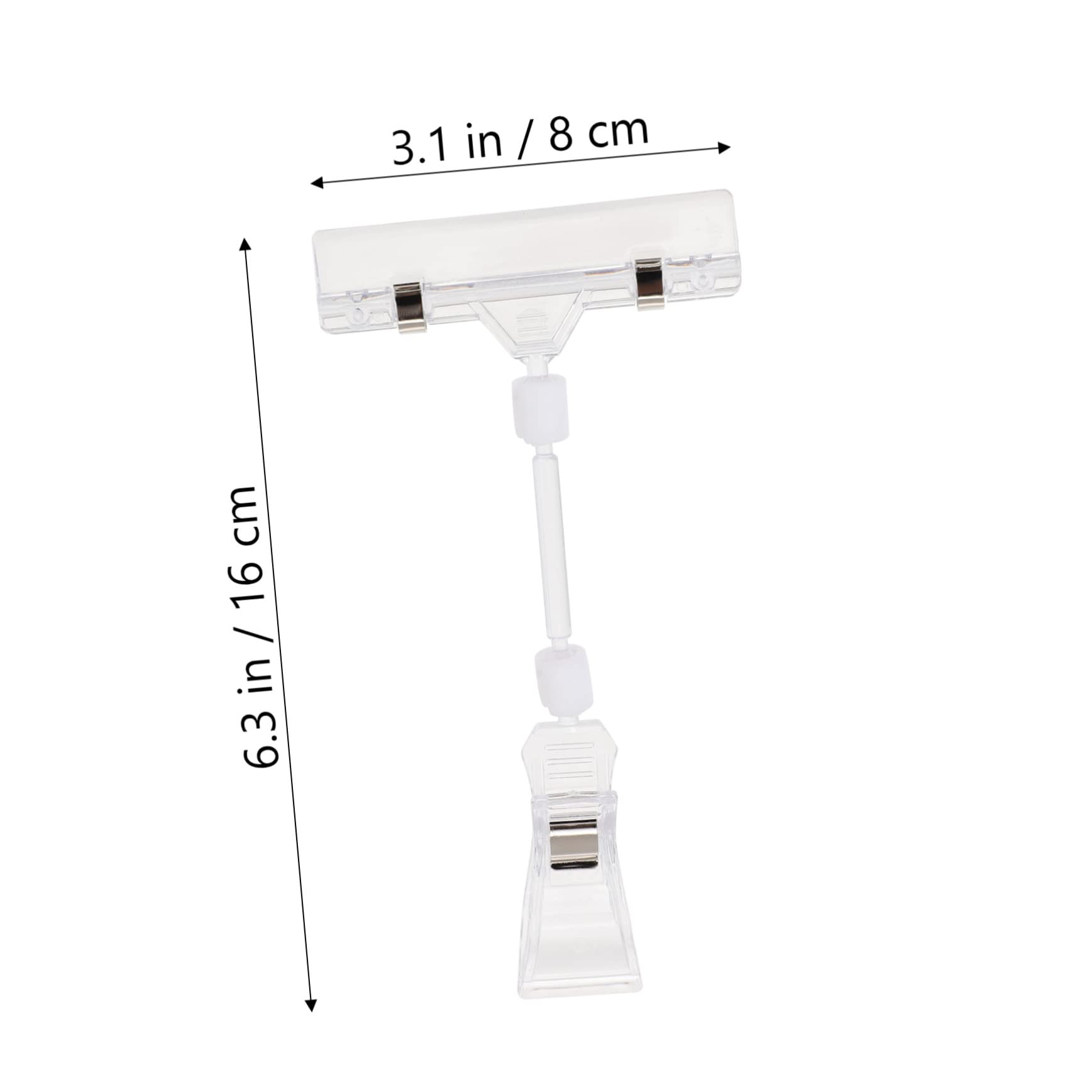 Veemoon 25pièces Porte-étiquette Plastique Transparent Clip Double pour Prix Pinces Pivotantes pour Magasins et Expositions