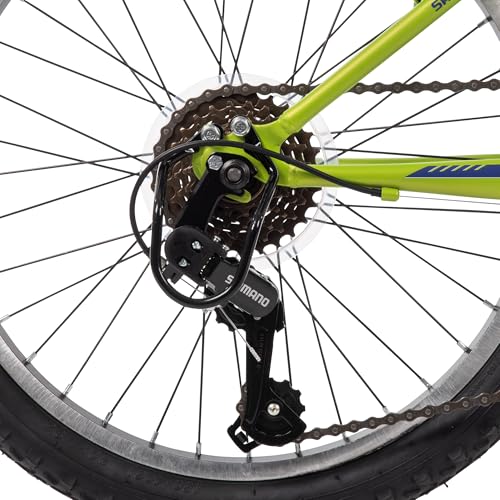 Huffy Stone 20 Inch Mountain Bike, Matte Lime Frame, 6-Speed Shimano Twist Shifting, Front Suspension, Comfort Saddle, 20"/24"/26" Sizes, 6-21 Speeds, Dual Suspension Available by Huffy - Image 9