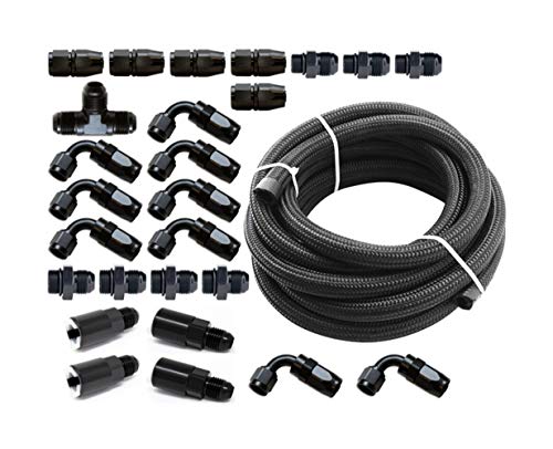 Torque Solution Braided Fuel Line Kit for -6 Aeromotive FPR/Flex Fuel Fits WRX 02-14/STI 07-18