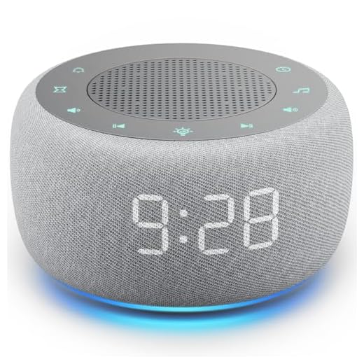 Buffbee Sound Machine & Alarm Clock 2-in-1, 18 Soothing Sound, 7 Night Light, Sleep Timer, Precise 30-Level Volume Control White Noise Machine