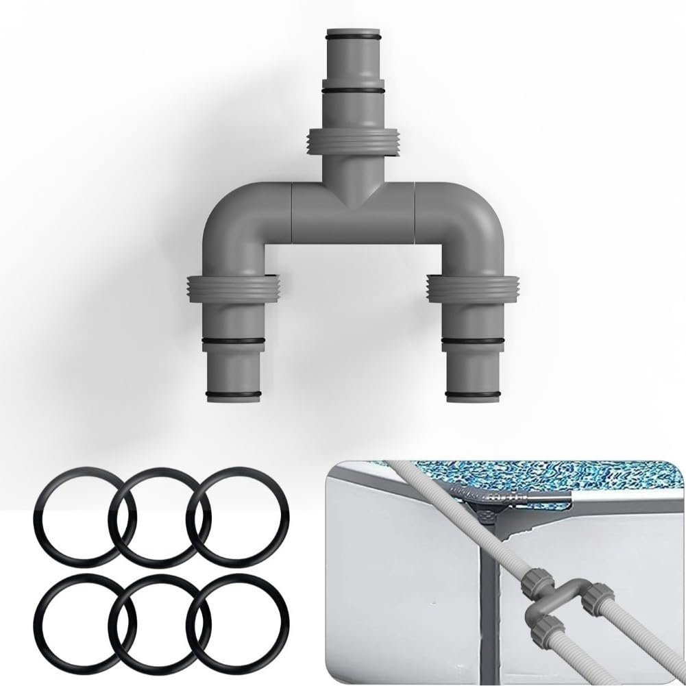 Conector de manguera de piscina de 38 mm y 32 mm para sistema de filtro de arena compatible con y piscinas adaptador de 3 vías con abrazaderas de acero inoxidable para una conexión segura sin fugas