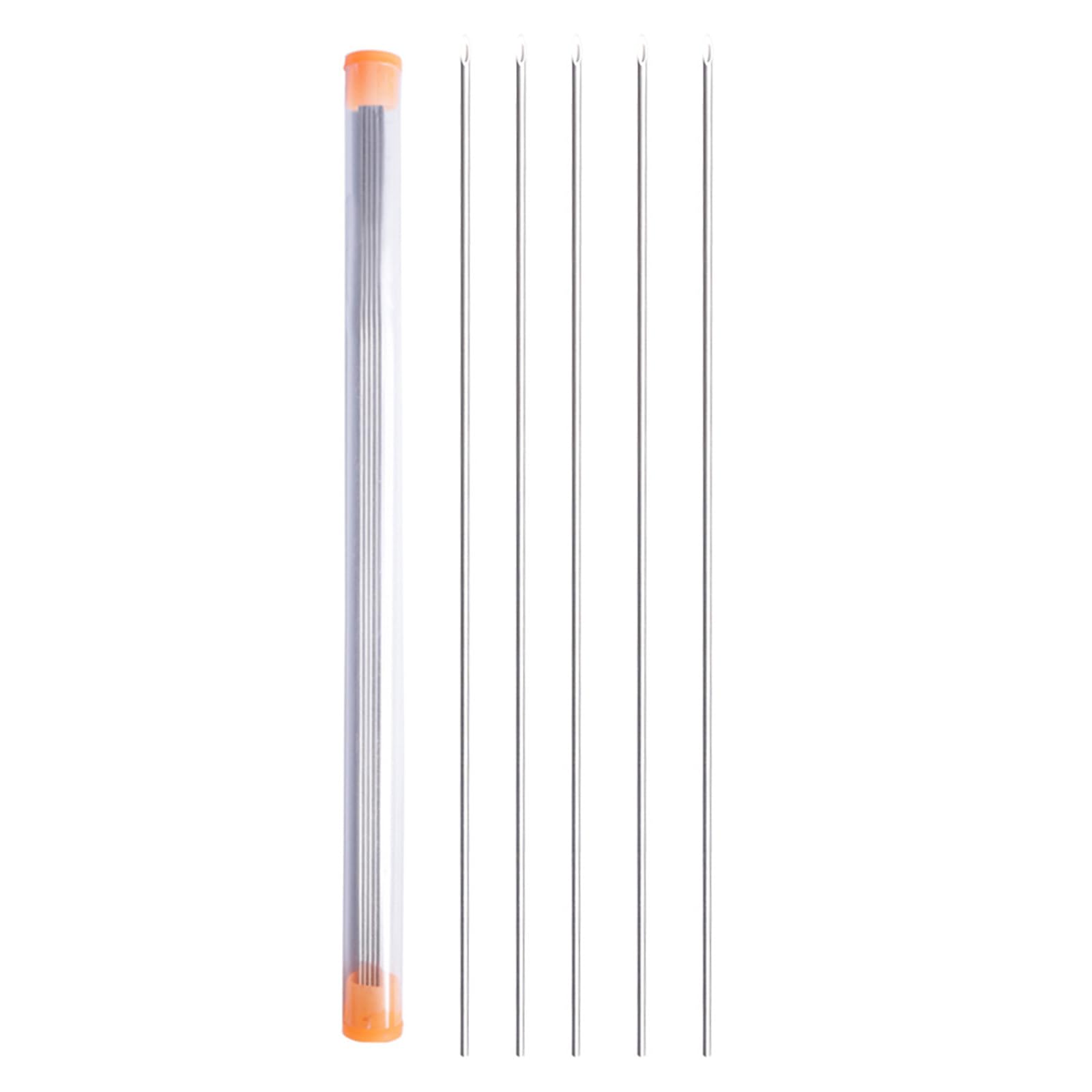 Malsse Multicolor 5Pcs Fishing Penetrating Baiting Needle Driller Rigging Stainless Hollow Earthworm Hooking Needle