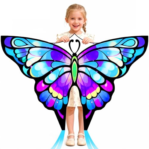 Simxkai Butterfly Kite for Kids & Adults, Easy to Fly for Beginners Beach Purple