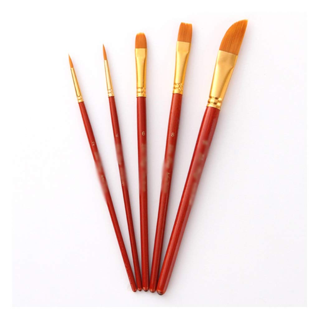 XBTGS 5 pz/lotto Acquerello Set di Pennelli Manico In Legno Nylon Pennello Penna Professionale Pittura A Olio Strumento di Disegno Forniture Artistiche,
