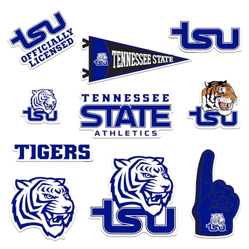 Image of Tennessee State University 10ct Vinyl Large Deluxe Stickers Variety Pack - Laptop, Water Bottle, Scrapbooking, Tablet, Skateboard, Indoor /Outdoor - Set of 10