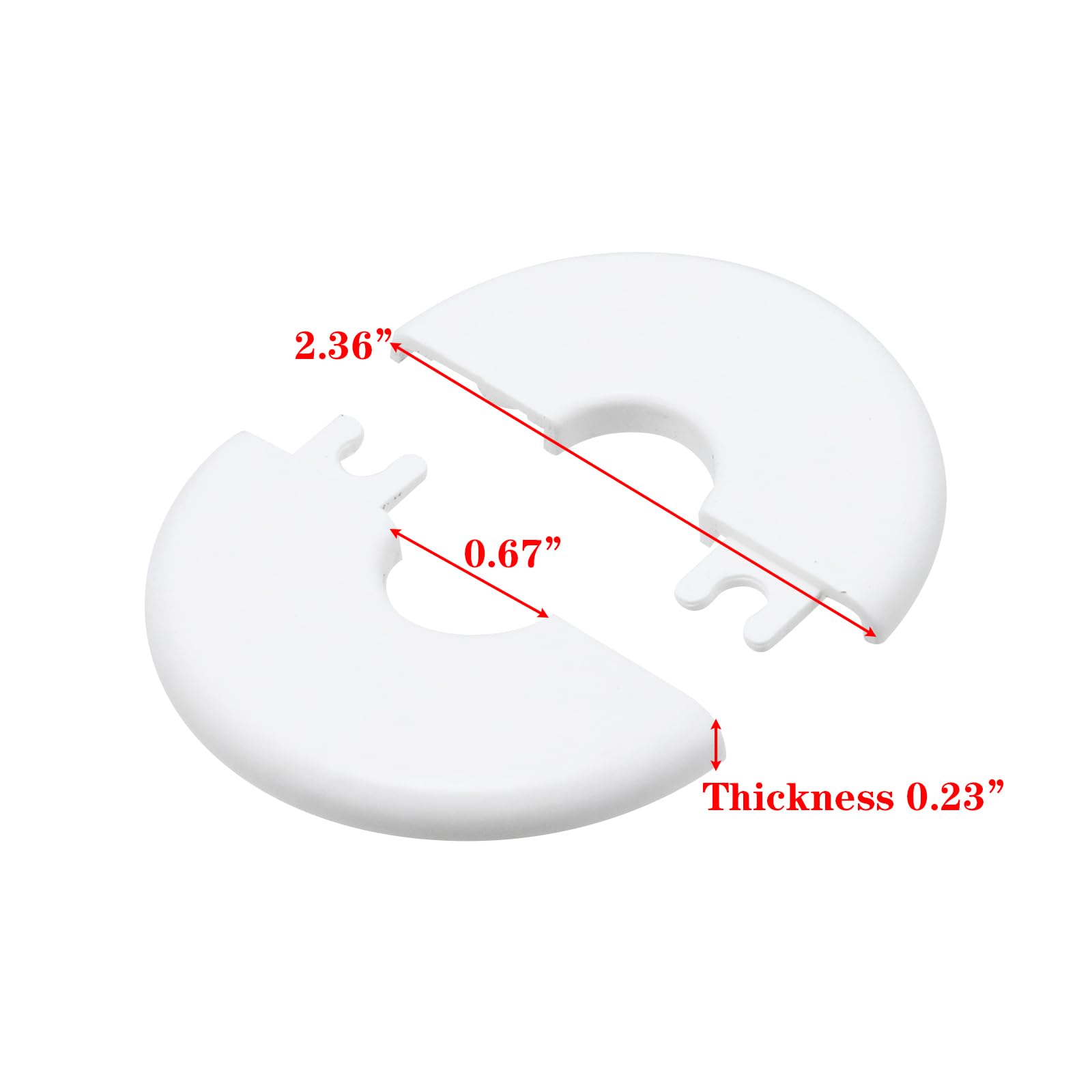 LICTOP Split Flange Pipe Cover - Self-Adhesive Wall Plate For 3.07 Inch Pipes, 4-Pack White - View #12
