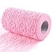 Jouseer Chemin de Table Vintage Rose en Dentelle, Rouleau de Tulle avec Macramé, Décoration de Table de Floraux Ajourés pour Noël, Mariage, Anniversaire, Halloween et Diverses Fêtes(15 cm x 20 m)