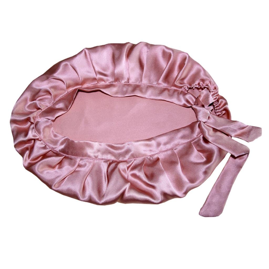 Gorro de Dormir de Seda Sombrero para Noche Cuidado del Cabello Elástico Ligero Ajustable Adecuado para Dormir Viaje