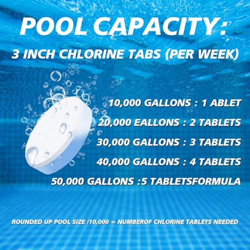 Image of Aqua Pura 2-Pack 3 inch Chlorine Tabs, Swimming Pool, Hot Tubs & Spa, Small Pool Sanitizer, Long-Lasting Stabilized, Sanitizes - Slow Dissolving, 4 lbs