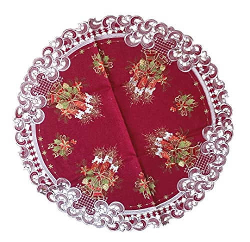 Rote Eleganz Weihnachtsdecke Tischläufer Tischdecke Mitteldecke...