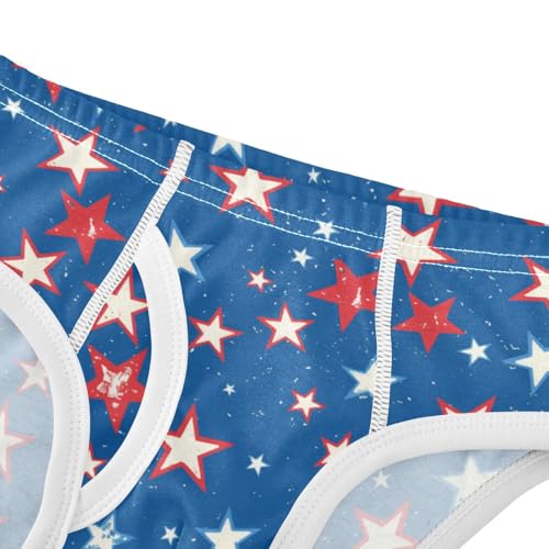 Wusikd Red White Blue Stars Boys' Underwear Cotton Boys Briefs Soft Toddler Underwear 2T4