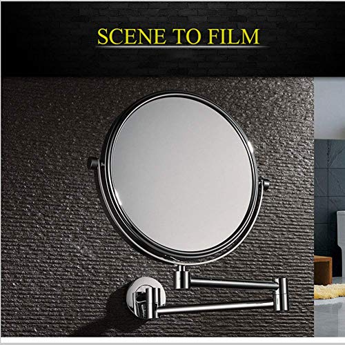 Miroir de maquillage mural grossissant 20cm avec bras extensible pivotant - 7