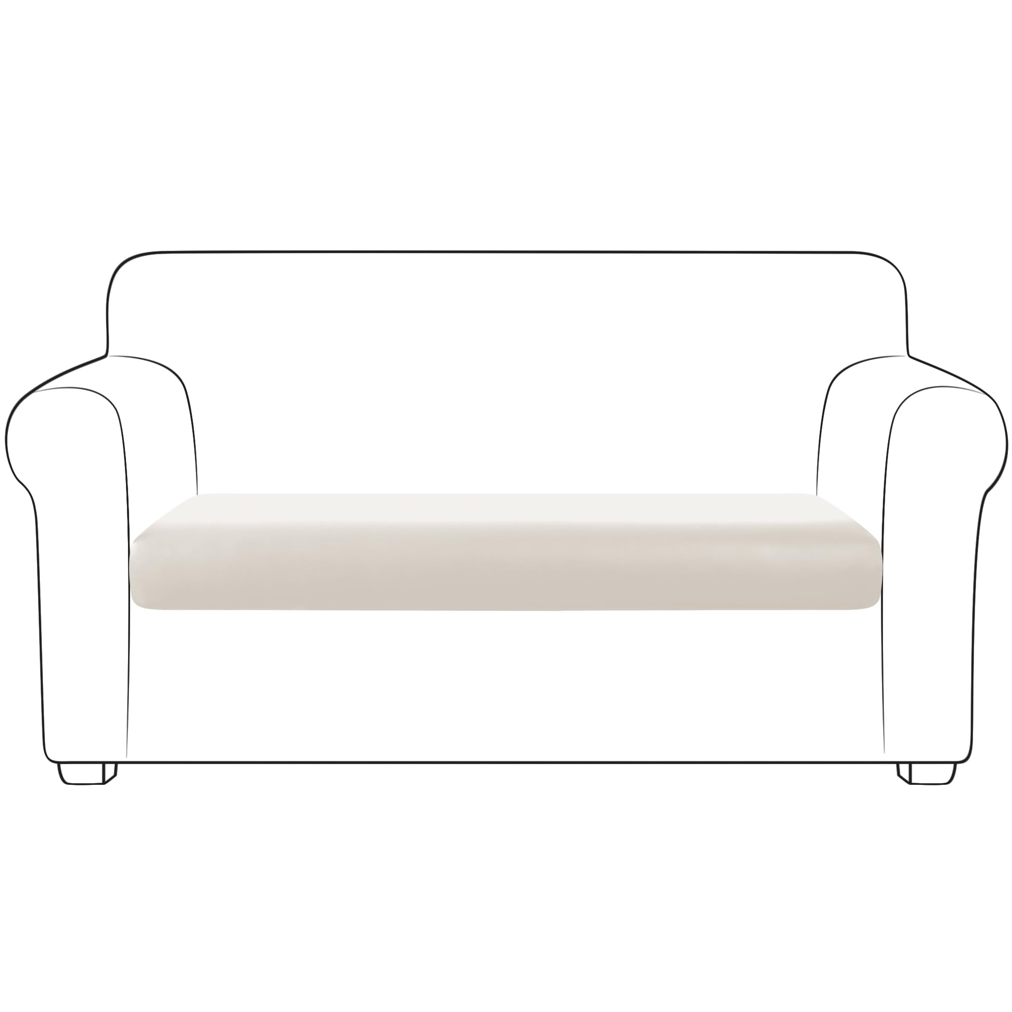 Photo 1 of Yates Home PU Leather Couch Sofa Cushion Slipcover Water-Proof Elastic Chair RV Seat Covers Loveseat Sofa Furniture Protector Slip Cover for Settee Seater Replacement in Living Room?Sofa, Ivory?
