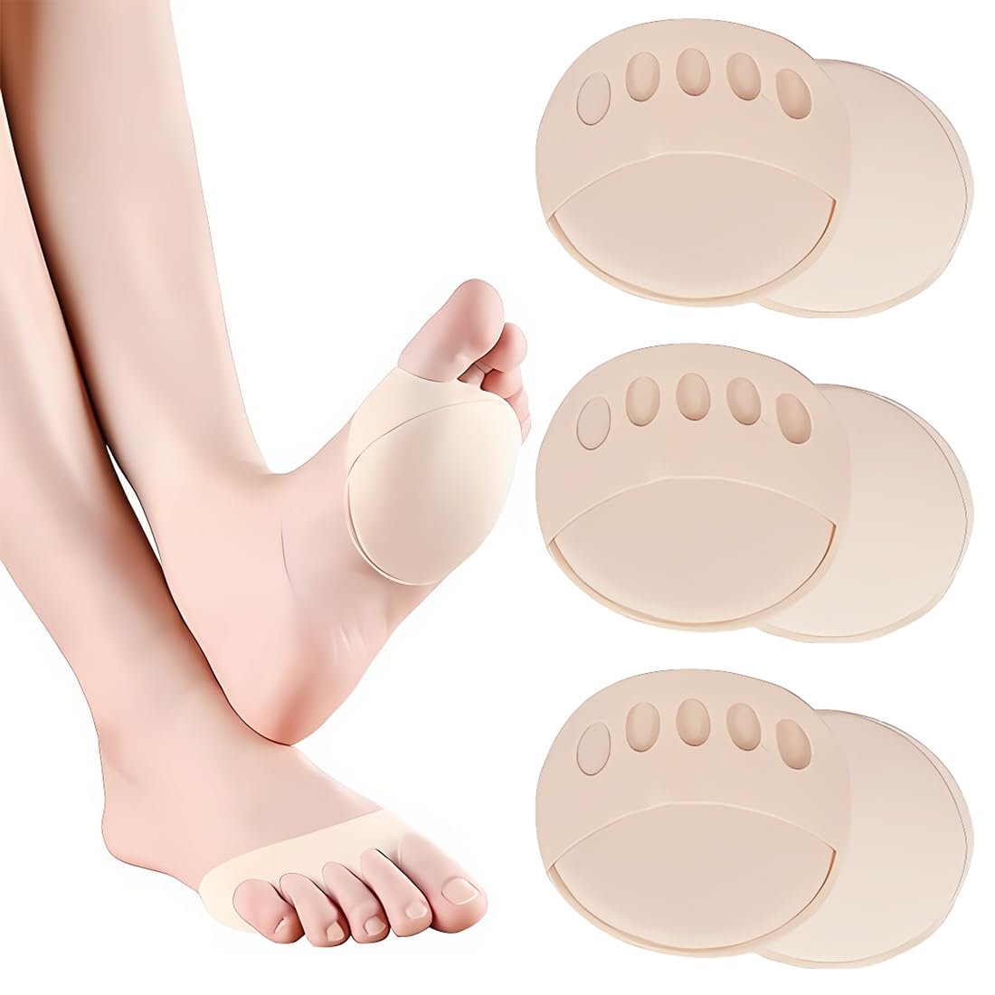 3 Paia di Cuscinetti Metatarsali per Plantari Ortopedici, Proteggono Scarpe e Piedi, Plantari, Cuscinetti Avampiede in Cotone, Cuscinetti Avampiede per Alleviare la Fatica e il Dolore ai Piedi