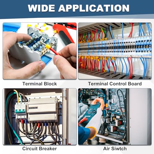 Terminales de crimpado AWG12 VE40-09 MECCANIXITY de cobre con aislamiento kit de 1000 unidades 7