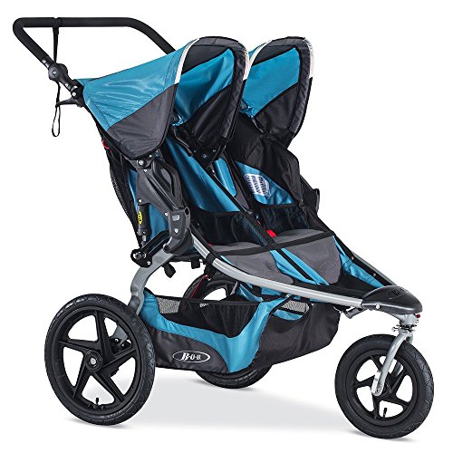 BOB Revolution Flex Duallie 2.0 Jogging Stroller - Up to 100 pounds - UPF 50+ Canopy - Adjustable Hadlebar, Lagoon