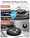 Greadio Portable Bluetooth CD Player with 2000mAh Rechargeable, Personal CD Player for Car with FM Transmitter/AUX, CD Discman Player with Headphone, 120s Anti-Skip, USB Port, Backlight (Black)