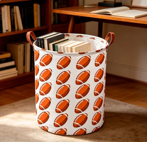 Image of CLOCOR Laundry Basket,Waterproof Laundry Hamper,Room Decor,Gift Basket(Rugby)