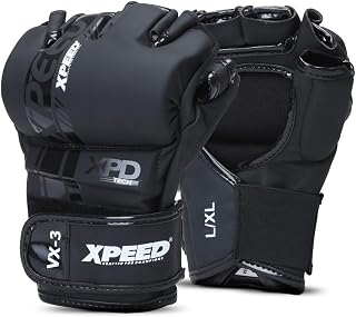 XPEED Striking MMA Gloves | Matt PU Grappling Glove Cut Finger for Martail Arts | Combat Sports | MMA | Training Glove | V... Price In India