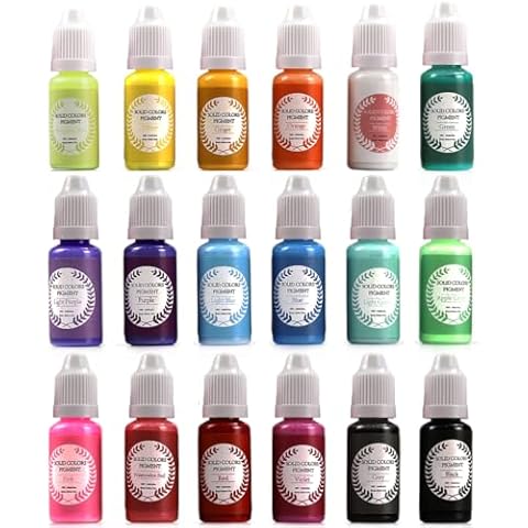 Miraclekoo 18 Colors Epoxy Resin Pigment Opaque Liquid Epoxy Resin Color Dye Resin Colorant,Solid Color Cover