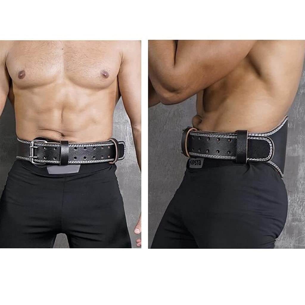 Pasy do ćwiczeń fitness pas profesjonalny pas treningowy sportowy gruby materiał skórzany trening siłowy pas brzucha regulowane akcesoria fitness (kolor: czarny, rozmiar: XL)