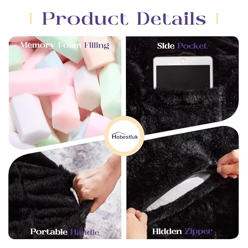 Image of Hobestluk Bean Bag Chair for Adults,6FT Giant Bean Bag Chair Black,Jumbo