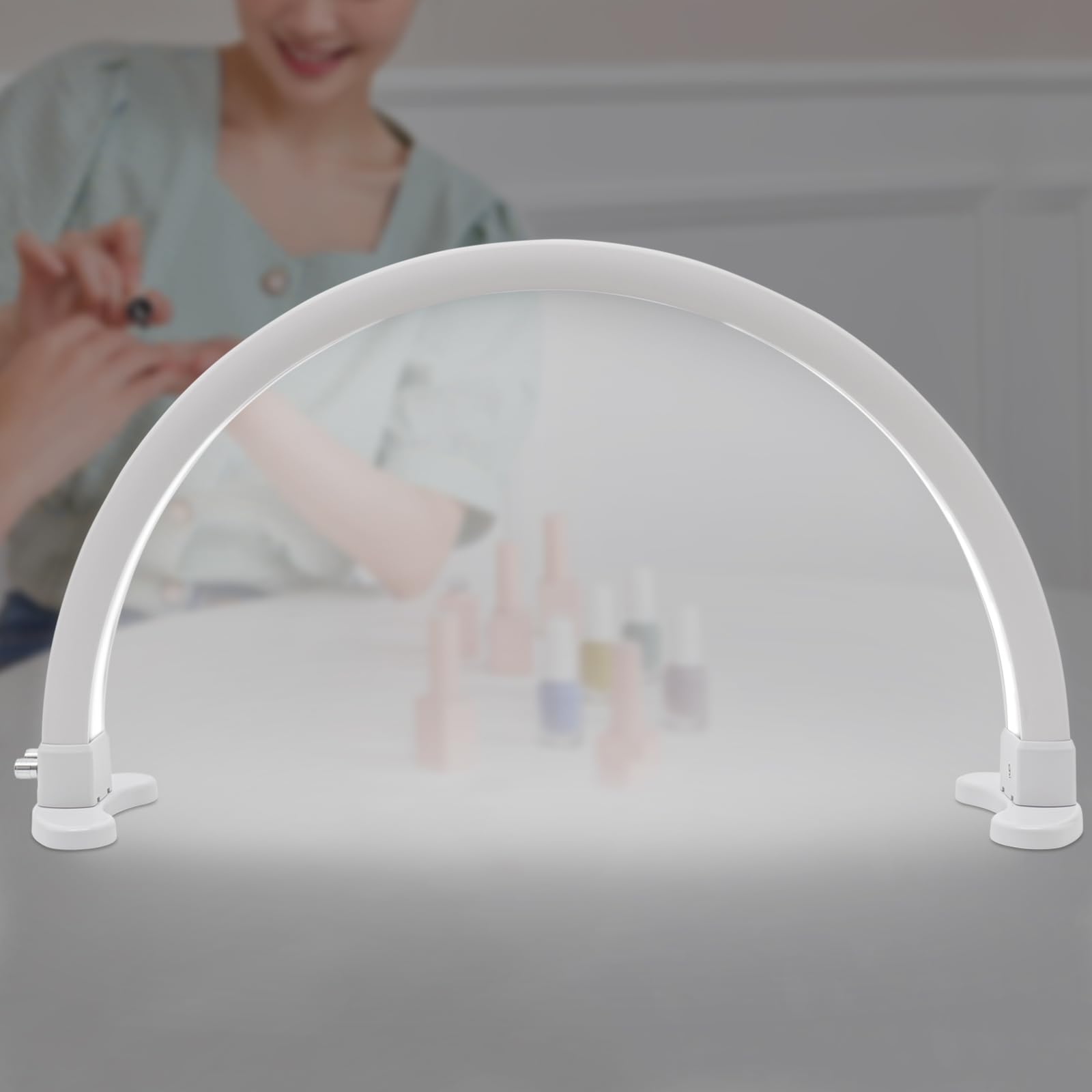 Lampa półksiężycowa, profesjonalna lampa estetyczna, półksiężycowa lampa LED do rzęs, biurowe światło wypełniające pięknem z lampą półksiężycową o temperaturze 2700-5600 K