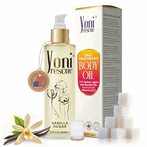 Image of Vanilla Body Oil | Daily Skin Moisturizer with Apricot, Jojoba, Avocado & Vitamin E Oil | Hydrating & Nourishing | dry body oil for all Skin types | Anti-Aging | 6.76 oz