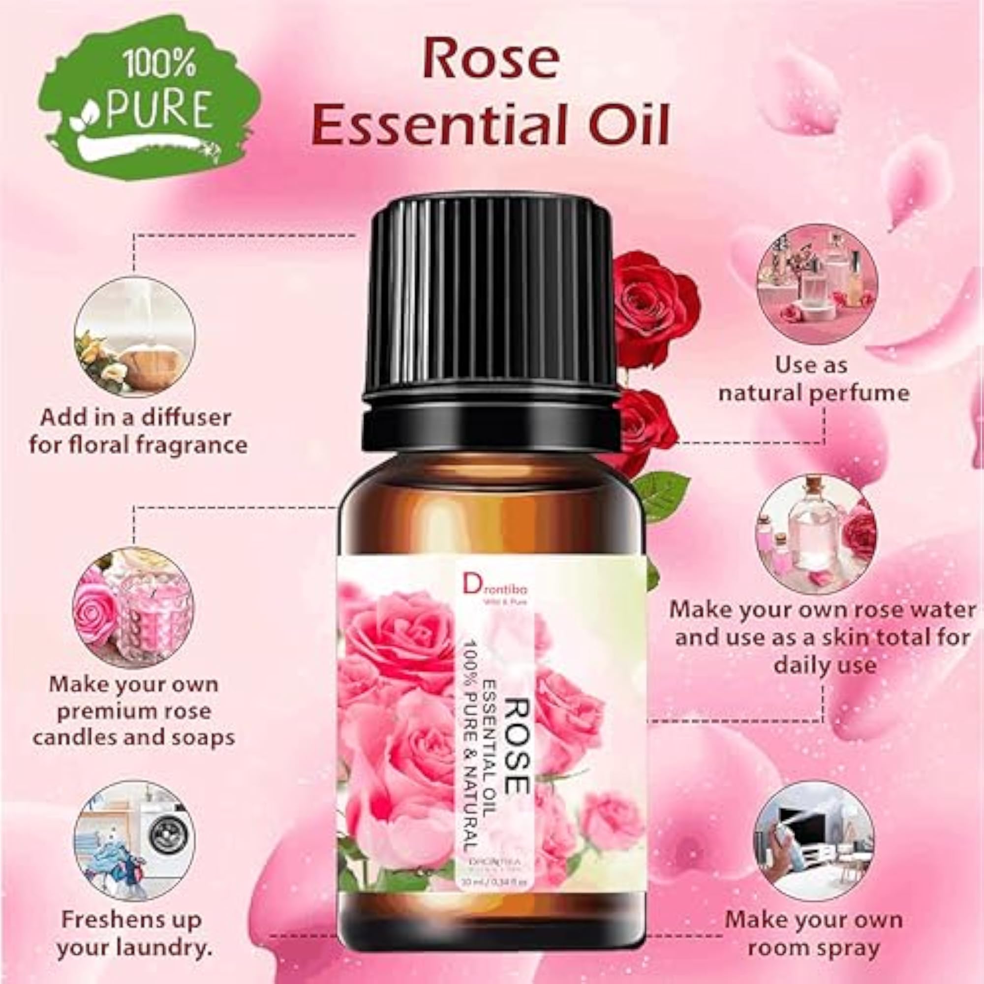 Drontika Bulgarian Rose Essential Oil 10ml
