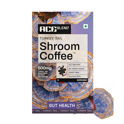 Image of Ace Blend Turkey Tail Mushroom Coffee (5 Serves)| 500mg Turkey Tail Mushroom Extract | KSM 66 Ashwagandha, L-Theanine, MCT Powder | Gut Health | Digestion Support | Instant Coffee | Medium Roast Blend