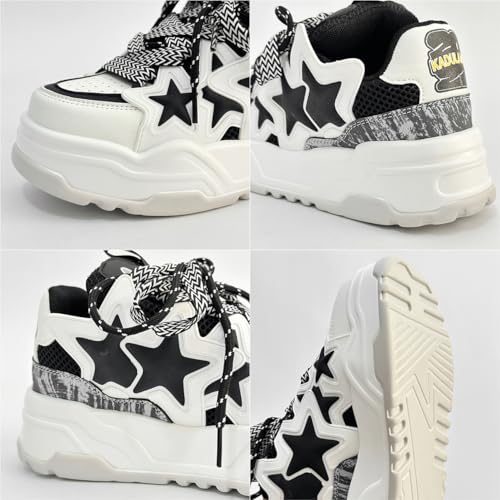 Baskets femme Y2K noires et blanches Artykey | Chaussures à plateforme légères et confortables 42 - 6