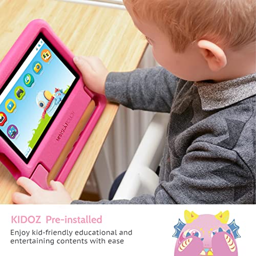 Dragon Touch Kidzpad Y88X 7 Kids Tablet With Wifi, Android 10, 7” Ips Hd Display, 32Gb Rom, Kidoz Pre-Installed, Kid-Proof Case, Shoulder Strap And Stylus, Pink #TOP1