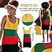 Bokon 9 Pcs Women African Jamaican Accessories Set, Cover Up Rasta Turban Earrings Bracelet Necklace Sunglasses for Juneteeth (Fashion Style)