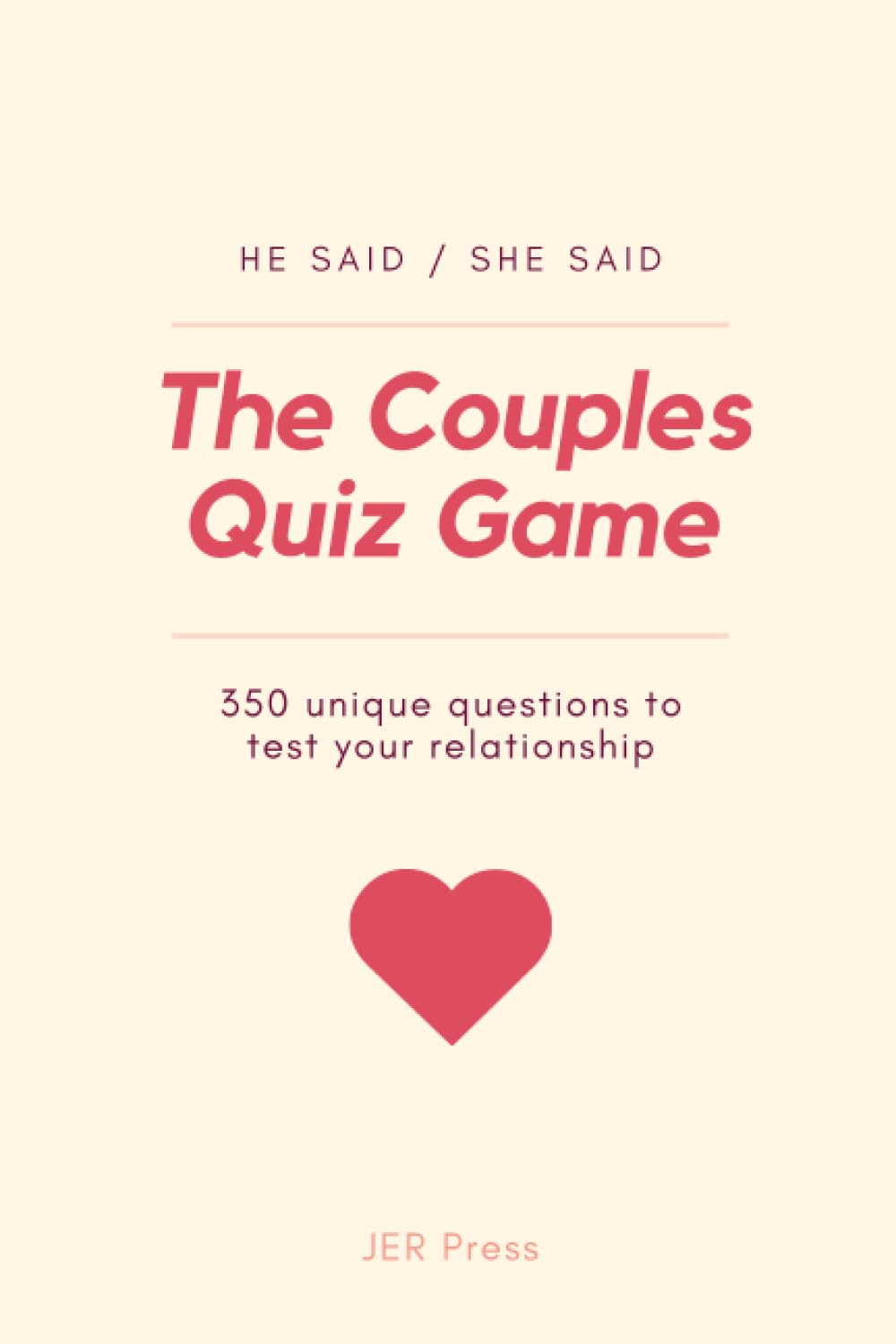 The Couples Quiz Game: He said / She said - 350 Unique questions to test your relationship