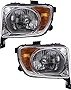 Evan-Fischer Headlight Set Compatible with 2003-2006 Honda Element Left Driver and Right Passenger Side Halogen With bulb(s)