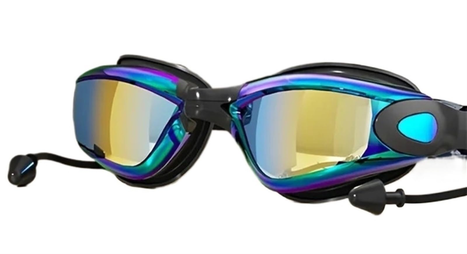 Occhiali Da Nuoto Occhiali da nuoto Uomo Donna Occhiali da nuoto Monoblocco Tappi for le orecchie Galvanotecnica Ragazzo Ragazza Oculari da nuoto Accessori