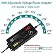 AlloverPower 3V - 24V 1.5A 36W Universal Adjustable DC Power Supply Kit AC Adapter Speed Control Volt Display ON Off Switch with Variable 8 Plugs