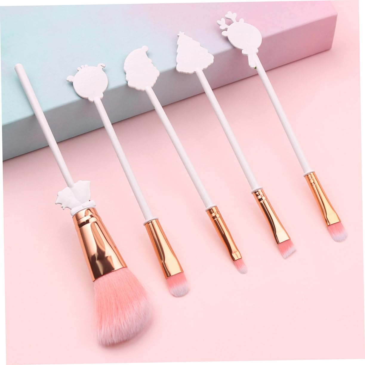 ABOOFAN 18 Stk Weihnachtsbürsten Weihnachtliches Rouge Concealer Pinsel Bürste Für Weihnachtsgrundierung Erröten Mineralische Bürste Lippe Reisen Weiß Werkzeug Weihnachten