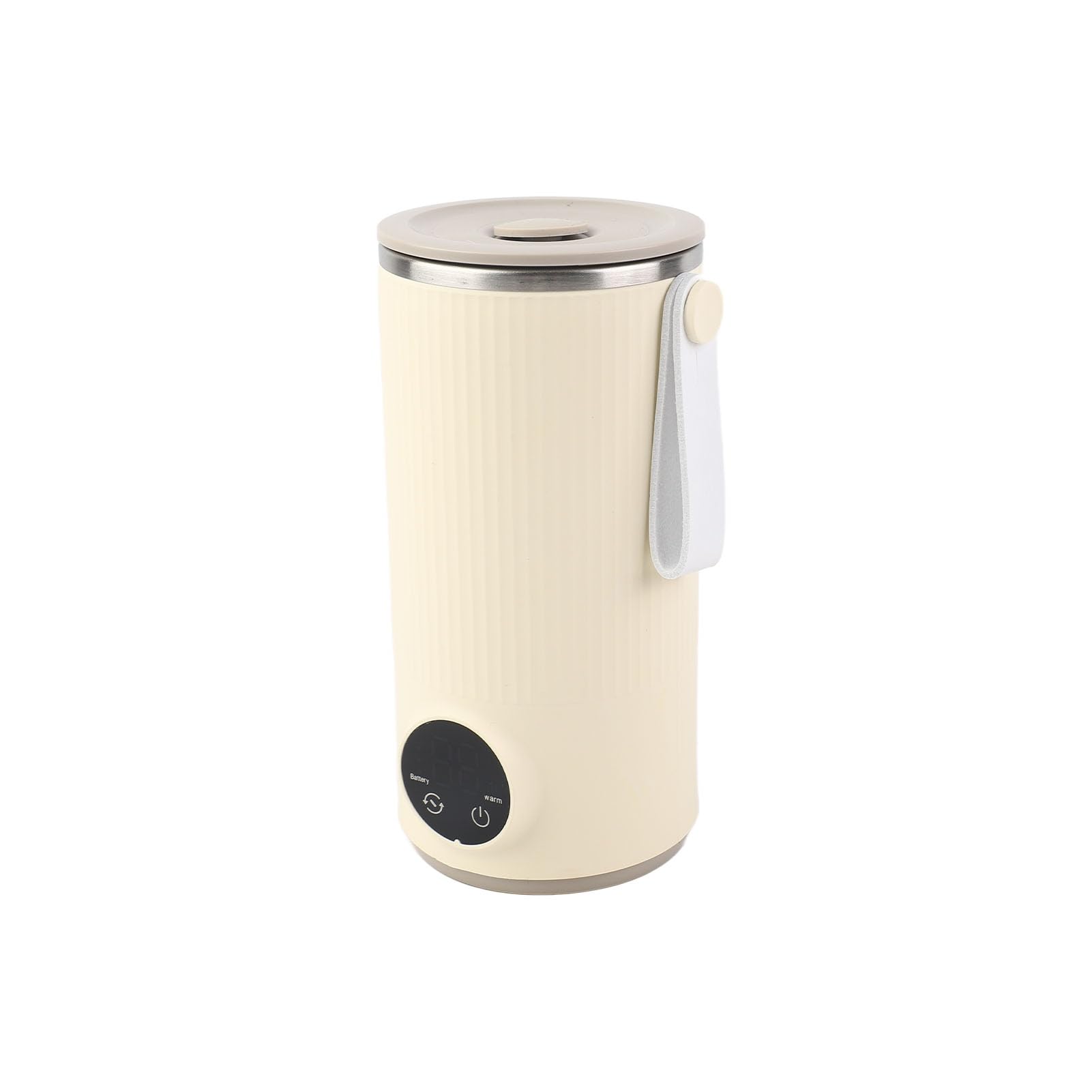 Hervidor eléctrico inalámbrico de acero inoxidable 400 ml para coche y viajes, con agitador giratorio recargable para leche, té, café, agua caliente