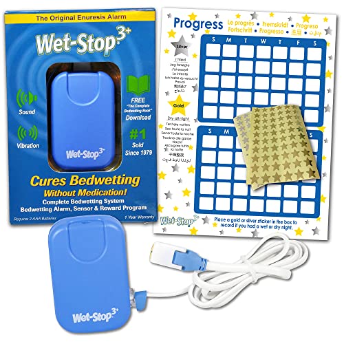 Image of Wet-Stop 3 Blue Bedwetting Enuresis Alarm with Loud Sound and Strong Vibration for Boys or Girls, Proven Solution for Bedwetters