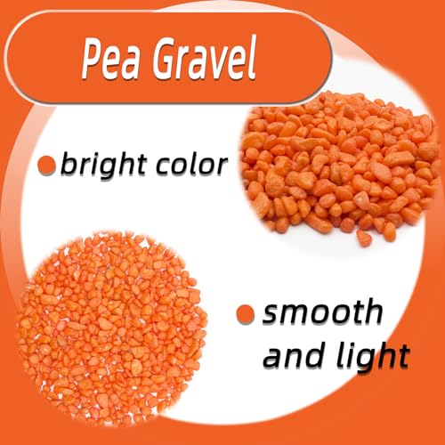 Image of Orange Pebbles for Crafts, 0.9 Pound Natural Polished Aquarium Gravel, Decorative Pebbles for Indoor Plants, Turtle Tank, Vase, Succulents Cactus, Garden Landscaping
