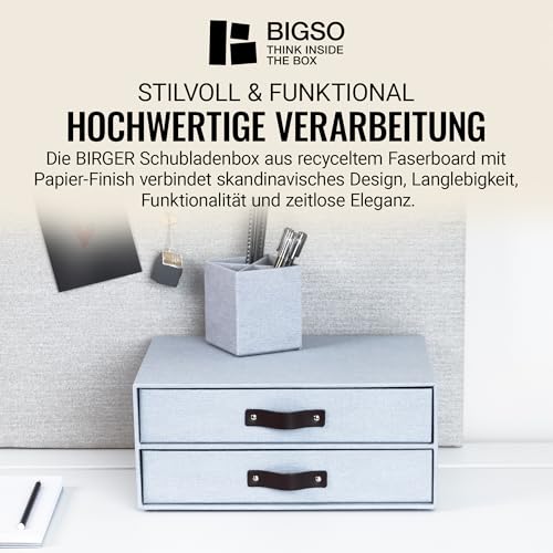 Boîte de rangement documents et fournitures de bureau à tiroirs BIGSO BIRGER - 6