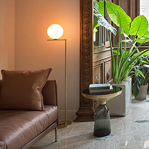 TTDGYYXW podłogowa Global Opaline Glass Post 1-jasnozłota stojąca Lampka nocna LED na stoliku nocnym z słupkiem kątowym do salonu Sypialnia Hotel, mała