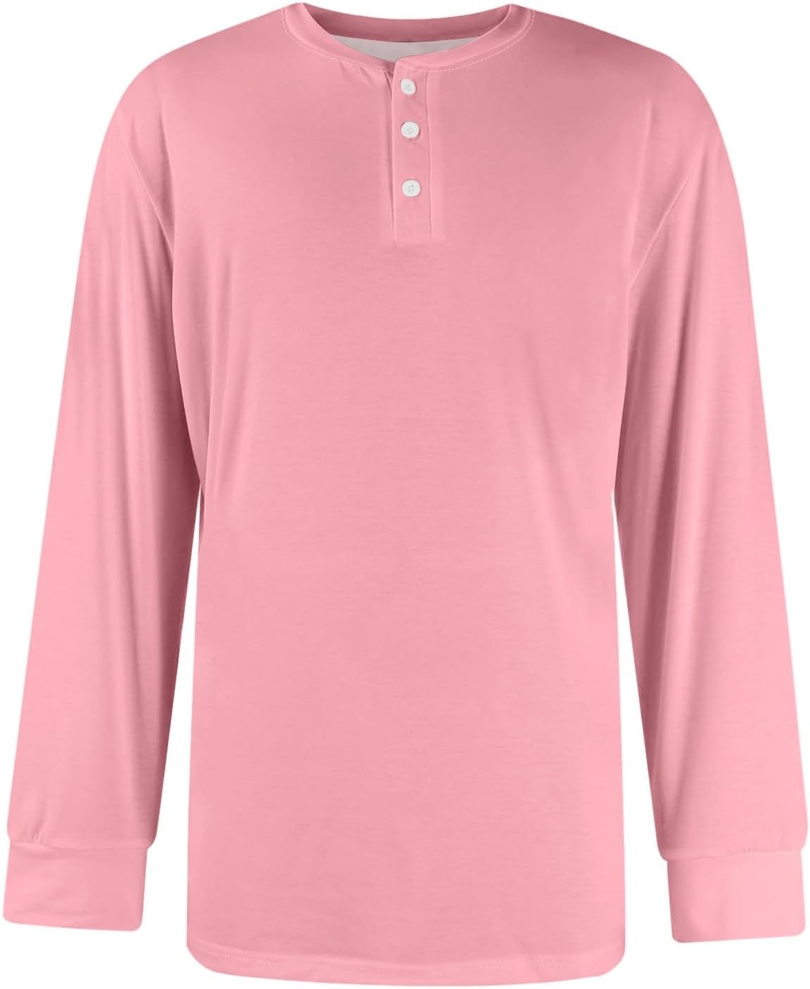 Ymosrh Men's Long Sleeve Henley Shirts Muscle Gym Workout Athletic Basic Button T-Shirt Top, M-3XL