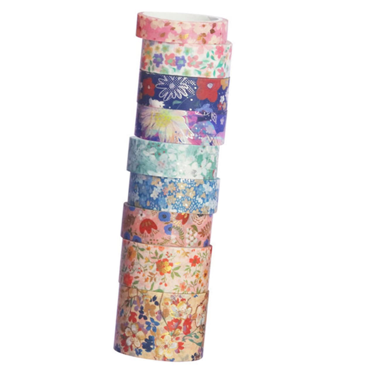 TEHAUX 36rotoli Decorative Washi Tapes Con Motivi Floreali Per Scrapbooking e Adesivi Per Diari e Fai Te Di Nastro Decorativo Naturale