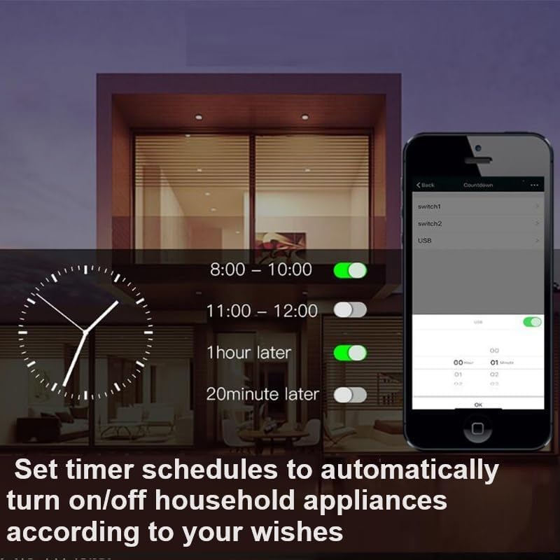 Multiprise Connectée UseeLink Zigbee - 4 Prises + 4 USB + Type-C, Compatible Alexa Et Google