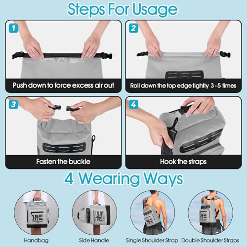 Image of MORXPLOR Dry Bag Waterproof,5L /10L /20L /30L /40L /55L Roll Top Dry Bag Backpack with WaterProof Phone Case for Swim,Kayak