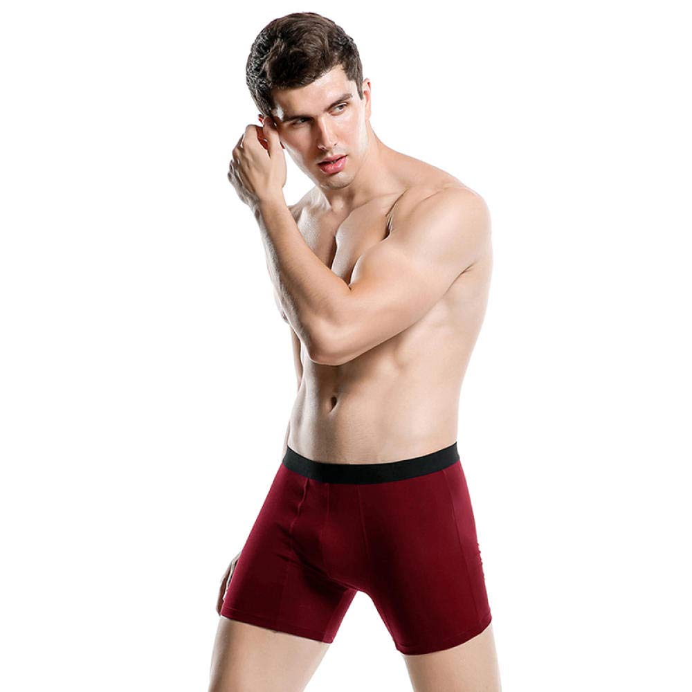 Calzoncillos Hombre baratosAlgodón Piernas largas Hombres Boxers Ropa Interior Soft Boxer (Pack de 6)-4 Colores Agregar Azul_SG