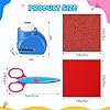 Watersay 74 Pcs Craft Scissors Decorative Edge Set with 12 Craft Pattern Scissors 12 Small Hole Punch Shapes and 50 Colorful Cardstock Papers for DIY Crafts Scrapbook Card Making #1