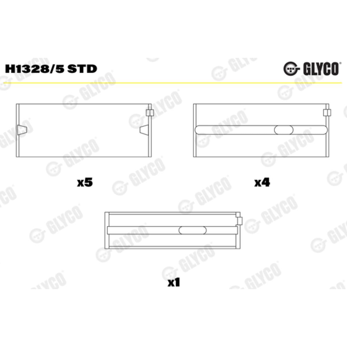 Glyco H1328/5 STD Irox1/2 Cuscinetto Albero A Gomiti